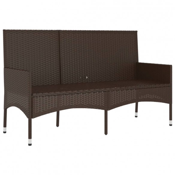 Banc de jardin à 3 places avec coussins Marron Résine tressée