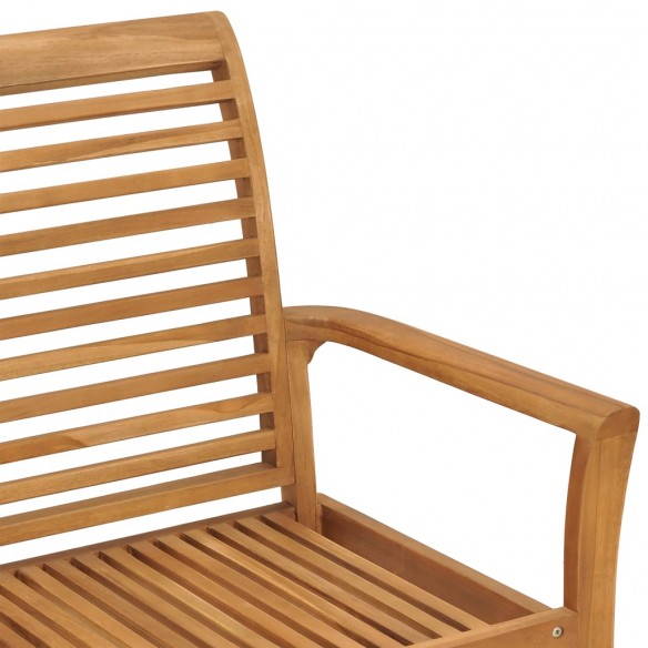 Banc de jardin avec coussin bleu clair 112 cm Bois de teck