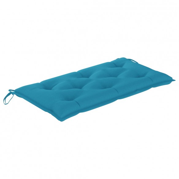 Banc de jardin avec coussin bleu clair 112 cm Bois de teck