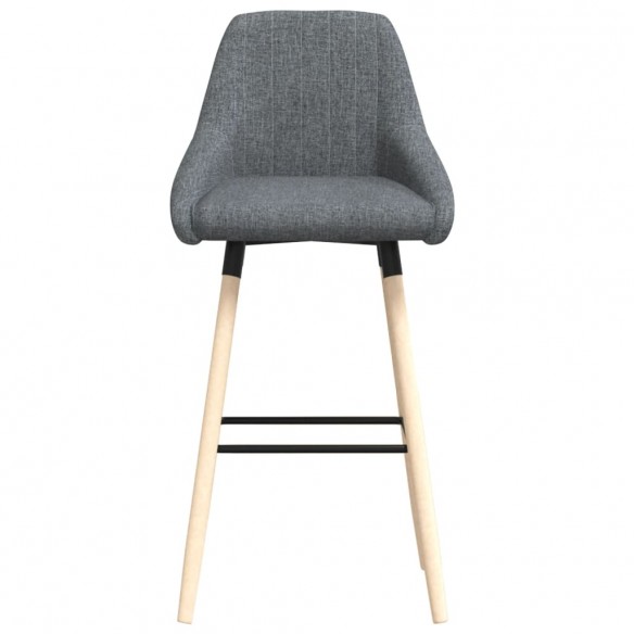 Tabourets de bar lot de 2 gris foncé tissu