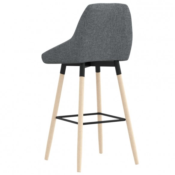 Tabourets de bar lot de 2 gris foncé tissu