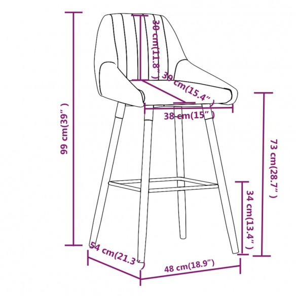 Tabourets de bar lot de 2 gris foncé tissu