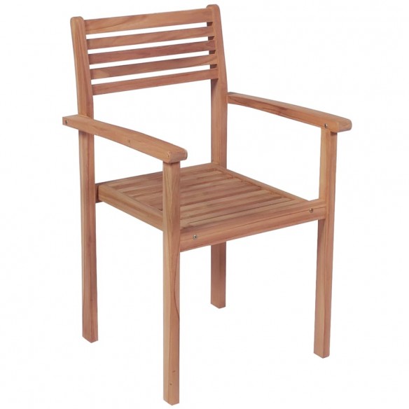 Chaises de jardin empilables 6 pcs Bois de teck solide