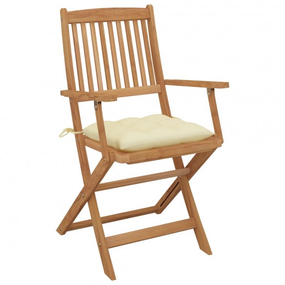 Chaises pliables d'extérieur avec coussins 8 pcs Bois d'acacia