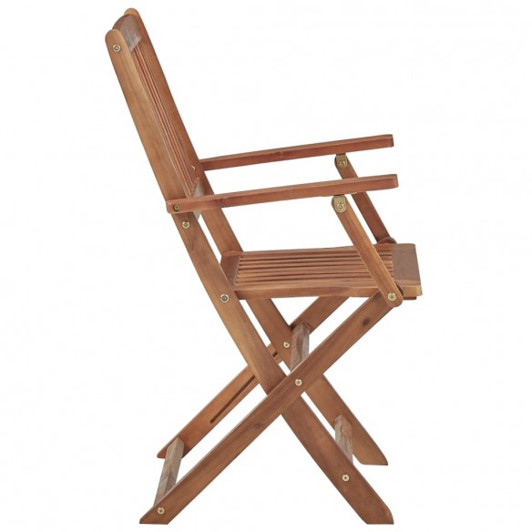 Chaises pliables d'extérieur avec coussins 8 pcs Bois d'acacia