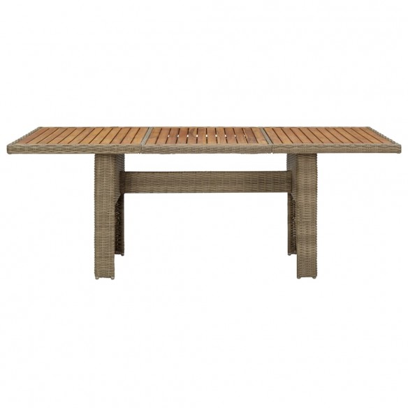 Table à dîner de jardin Marron 200x100x74 cm Résine tressée