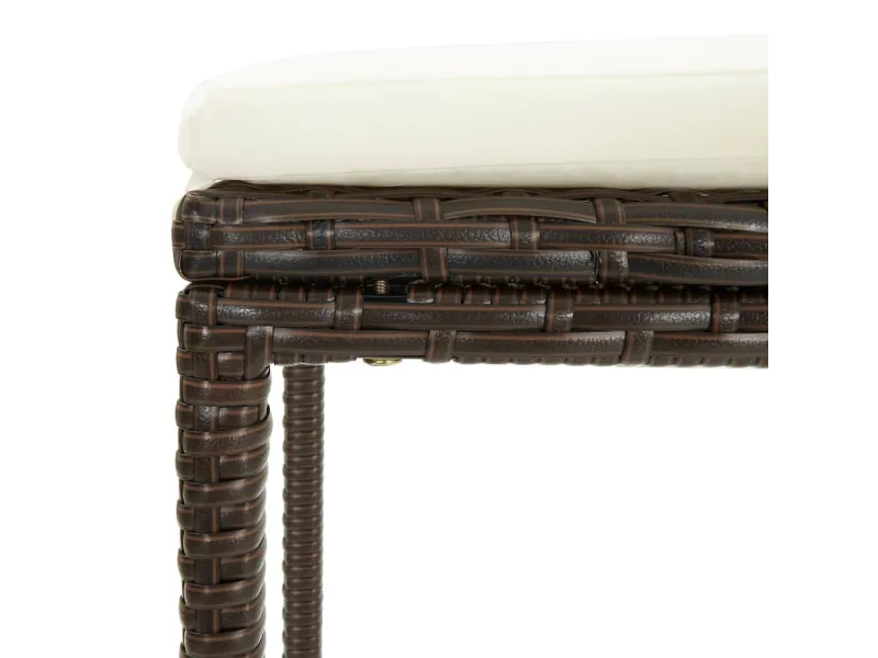 Tabourets de bar avec coussins lot de 2 marron résine tressée