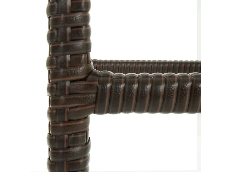 Tabourets de bar avec coussins lot de 2 marron résine tressée