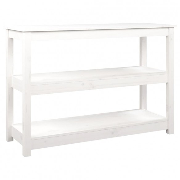 Table console Blanc 110x40x74 cm Bois massif de pin