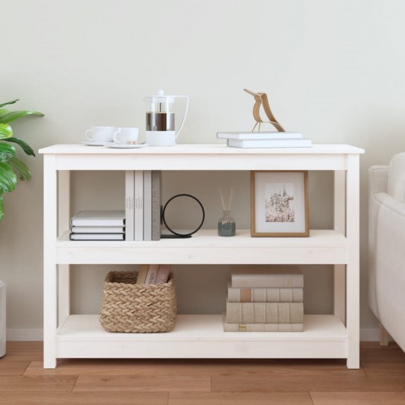 Table console Blanc 110x40x74 cm Bois massif de pin