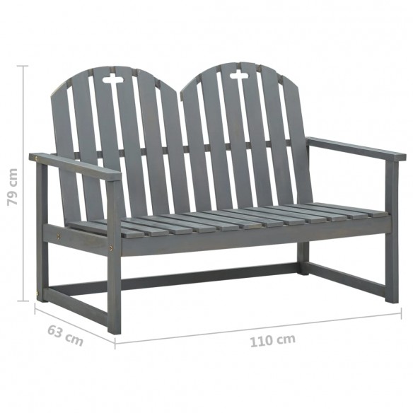 Banc de jardin Gris 110 cm Bois d'acacia solide