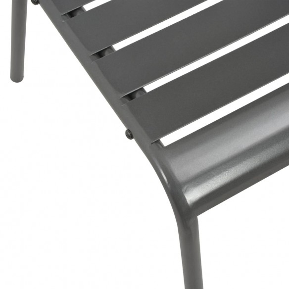 Chaises d'extérieur 4 pcs Design à lattes Acier Gris foncé