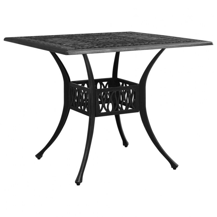 Table de jardin Noir 90x90x73 cm Aluminium coulé