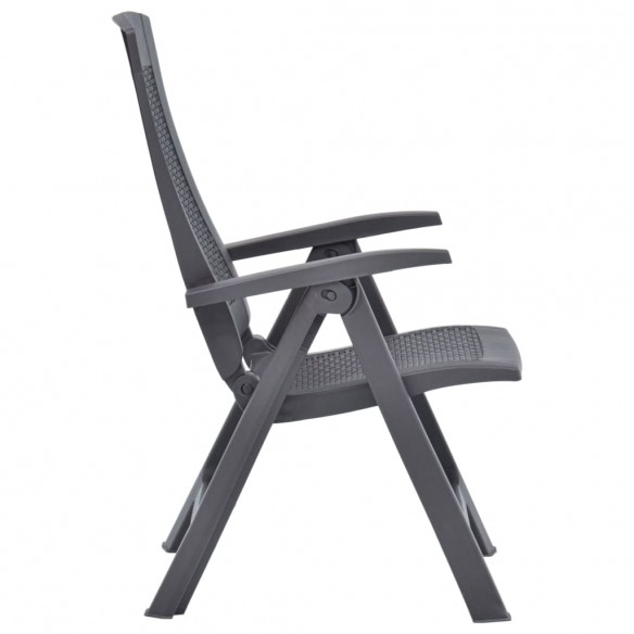 Chaises inclinables de jardin 2 pcs Plastique Moka