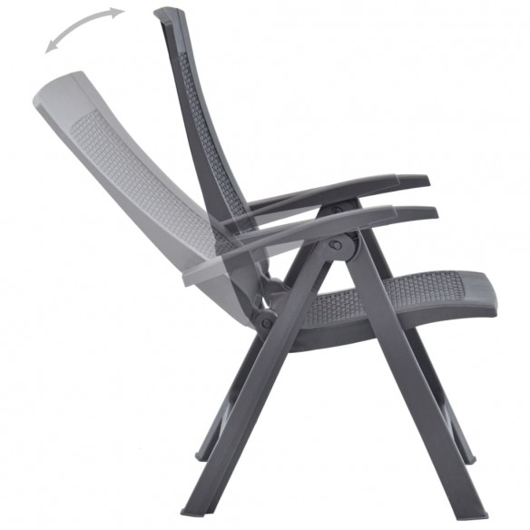 Chaises inclinables de jardin 2 pcs Plastique Moka