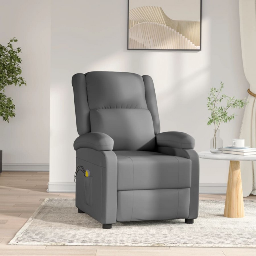 Fauteuil de massage électrique Anthracite Similicuir