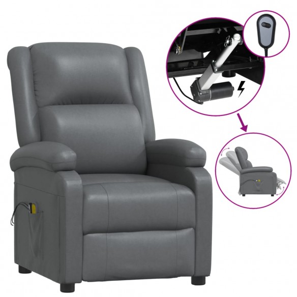 Fauteuil de massage électrique Anthracite Similicuir