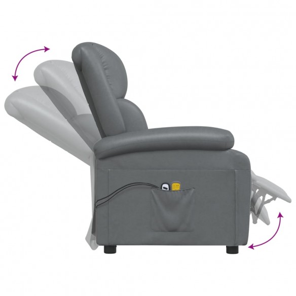 Fauteuil de massage électrique Anthracite Similicuir