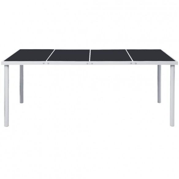 Table de jardin 190x90x74 cm Noir Acier