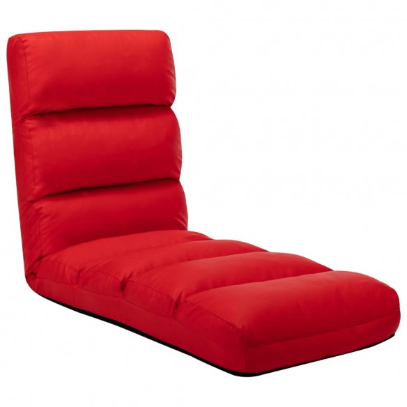 Chaise pliable de sol Rouge Similicuir