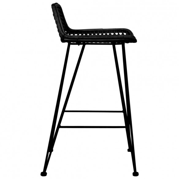 Chaises de bar lot de 2 noir Rotin