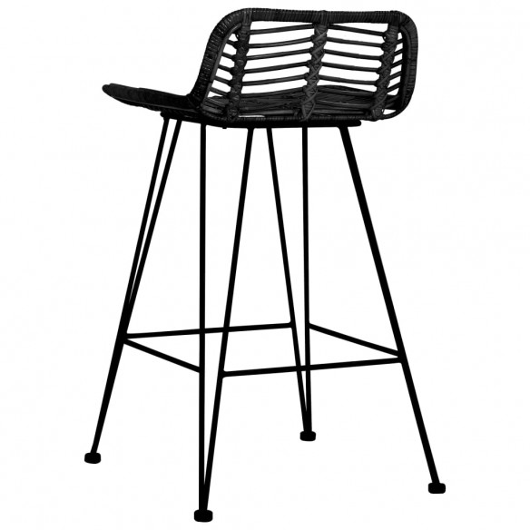 Chaises de bar lot de 2 noir Rotin