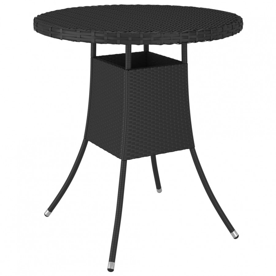 Table de jardin Noir 70x70x73 cm Résine tressée