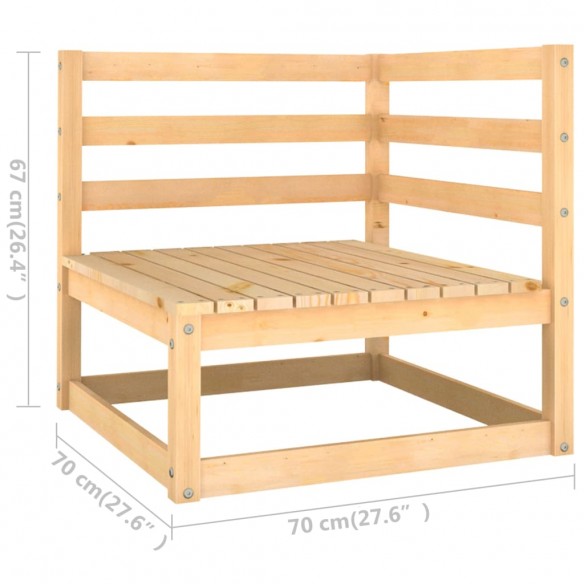 Canapés d'angle de jardin avec coussins 2 pcs Pin massif