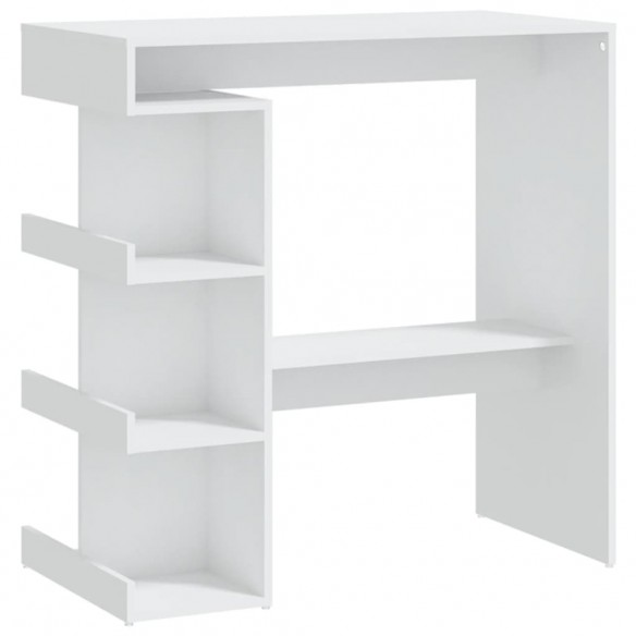 Table de bar étagère de rangement Blanc 100x50x101,5 cm