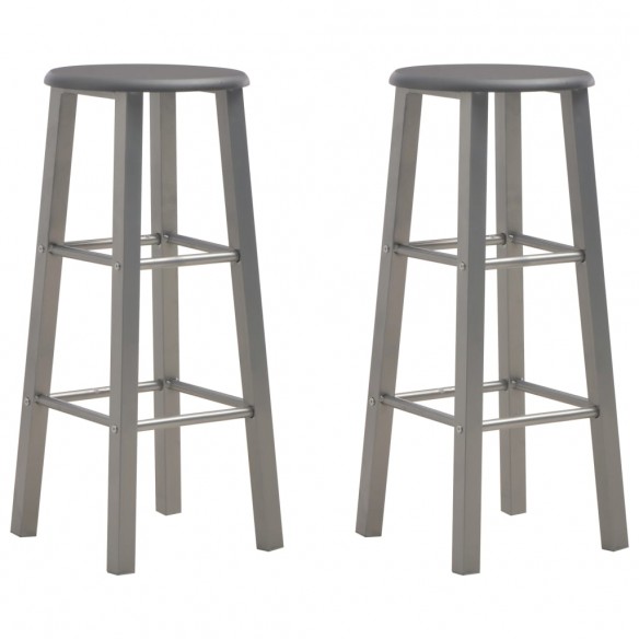 Tabourets de bar lot de 2 anthracite MDF