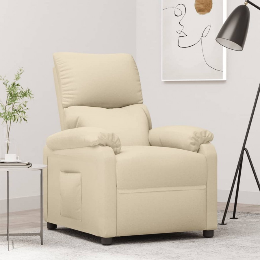 Fauteuil inclinable Crème Tissu