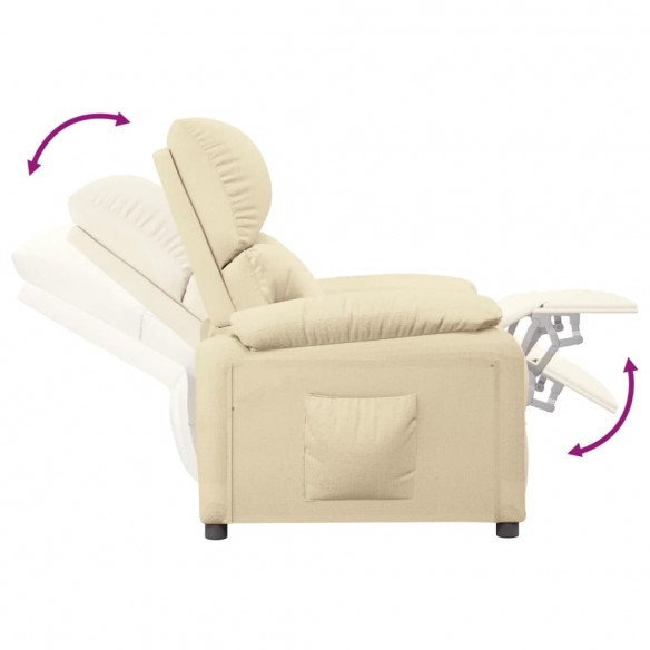 Fauteuil inclinable Crème Tissu