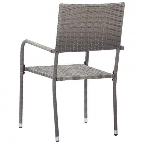 Chaises à dîner d'extérieur 6 pcs Résine tressée Anthracite