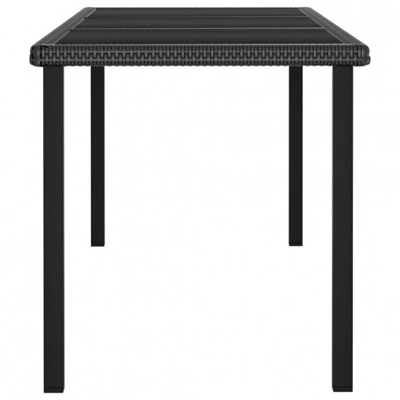 Table à dîner de jardin Noir 180x70x73 cm Résine tressée