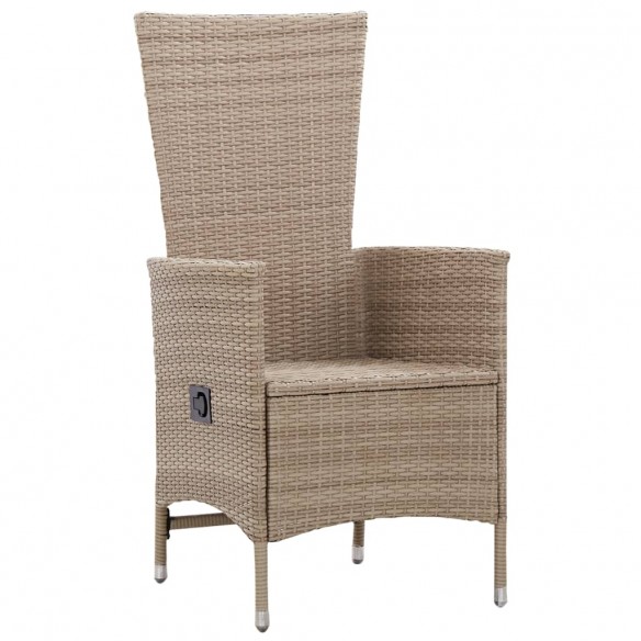 Chaises d'extérieur 2 pcs avec coussins Résine tressée Beige