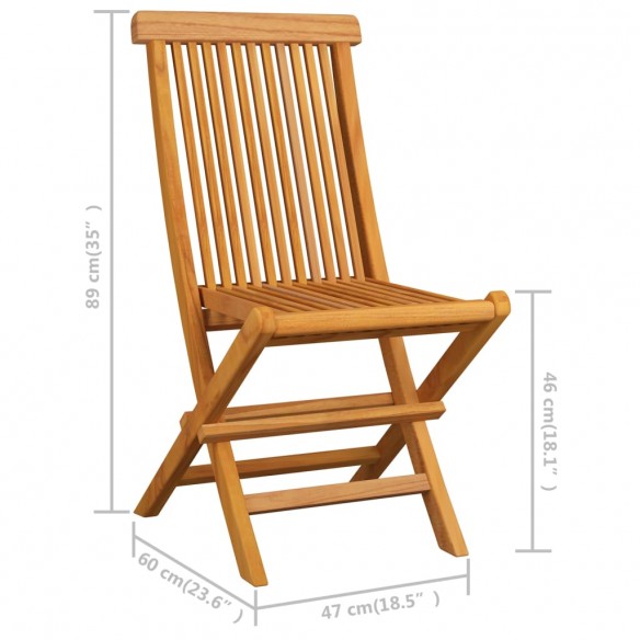 Chaises de jardin avec coussins crème 2 pcs Bois de teck massif