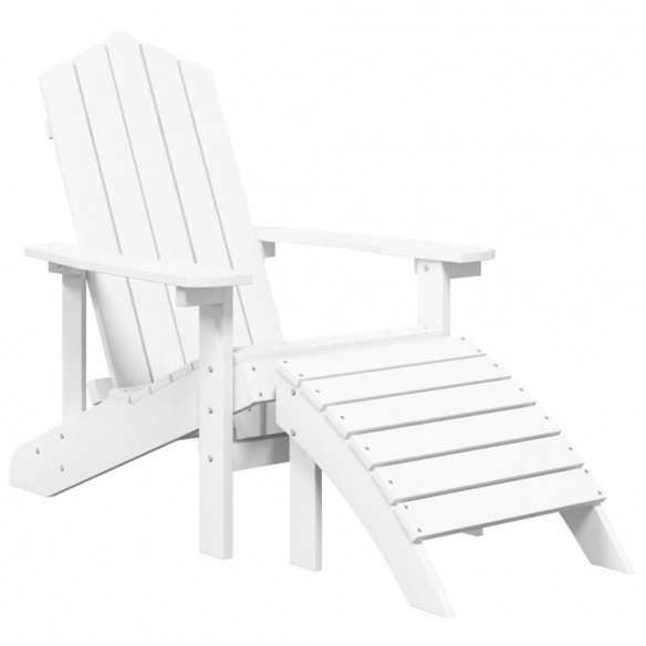 Chaises de jardin Adirondack 2 pcs avec repose-pieds PEHD Blanc