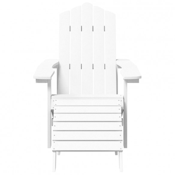 Chaises de jardin Adirondack 2 pcs avec repose-pieds PEHD Blanc