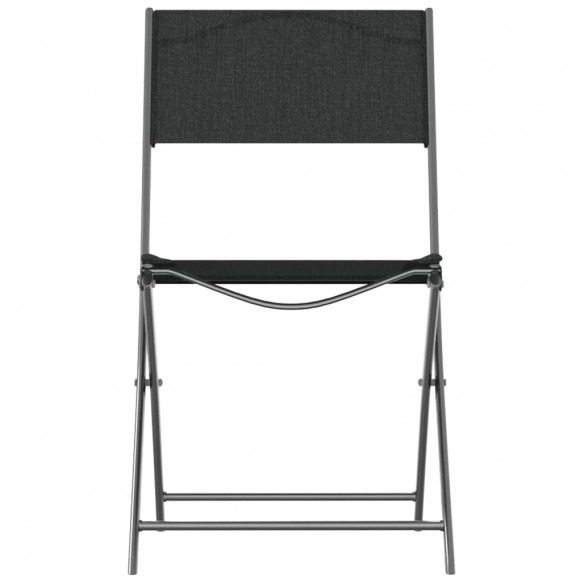 Chaises d'extérieur pliables 2 pcs Noir Acier et textilène