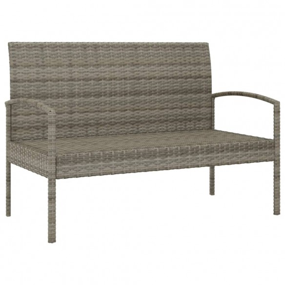 Banc de jardin avec coussin gris 105 cm résine tressée