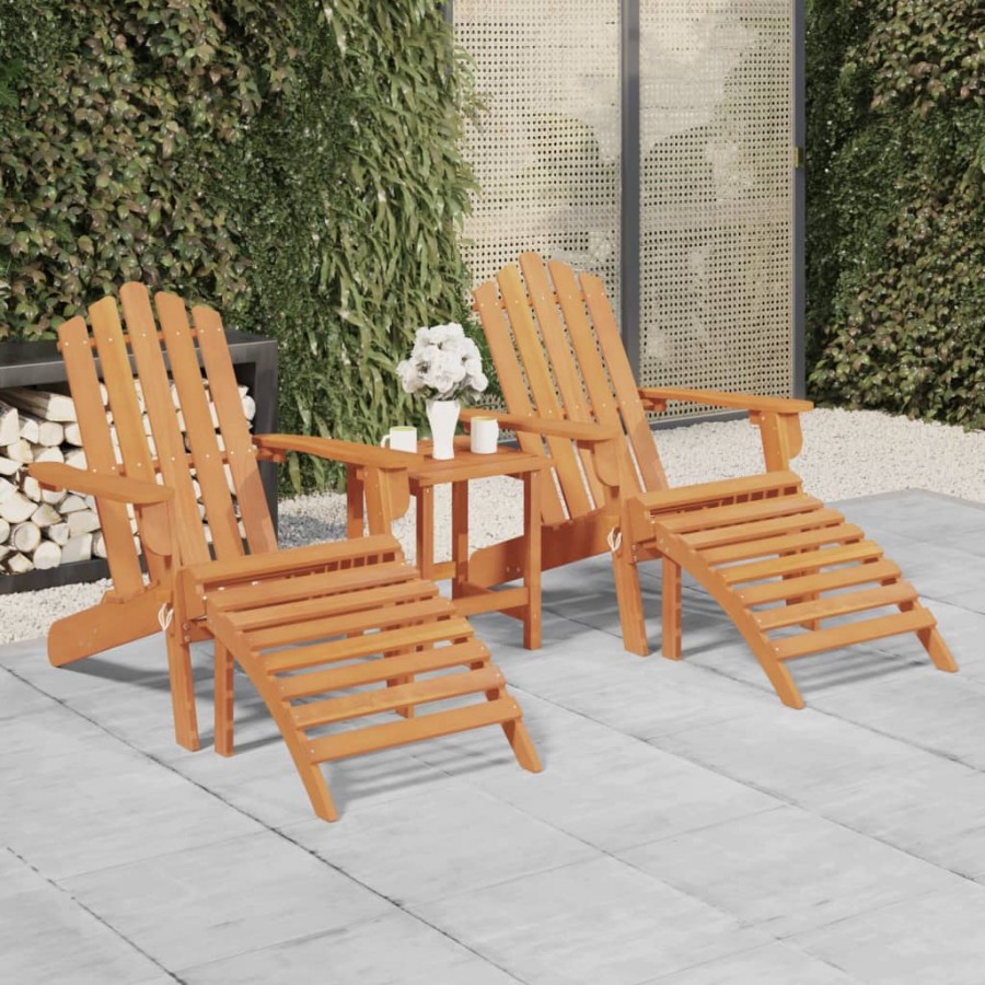 Chaises Adirondack de jardin repose-pieds 2 pcs Bois d'acacia