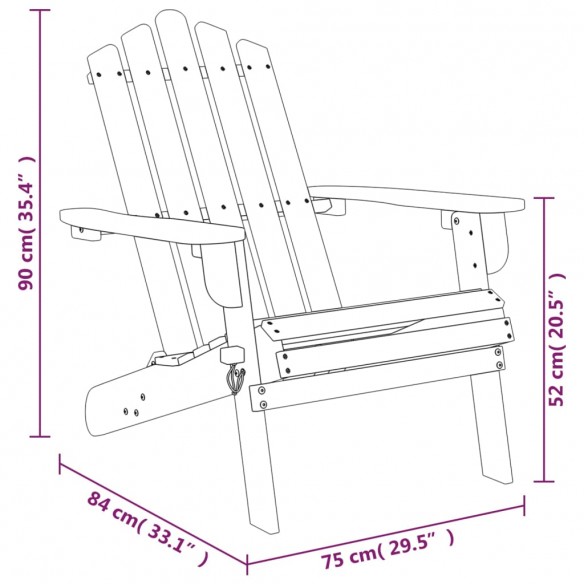 Chaises Adirondack de jardin repose-pieds 2 pcs Bois d'acacia