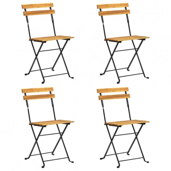 Chaises de bistro pliables 4 pcs Bois d'acacia massif