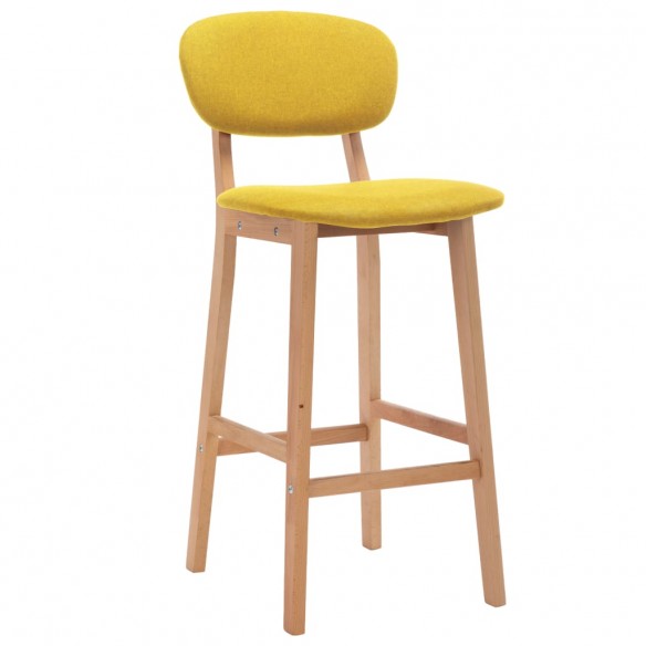 Tabourets de bar lot de 2 jaune moutarde tissu