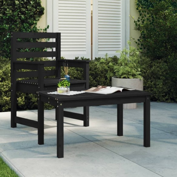 Table de jardin noir 82,5x50,5x45 cm bois massif de pin