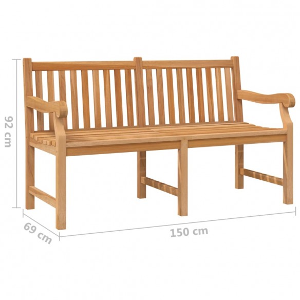 Banc de jardin 150 cm Bois de teck massif