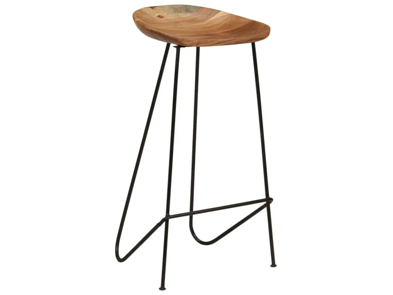 Tabourets de bar lot de 2 bois d'acacia massif