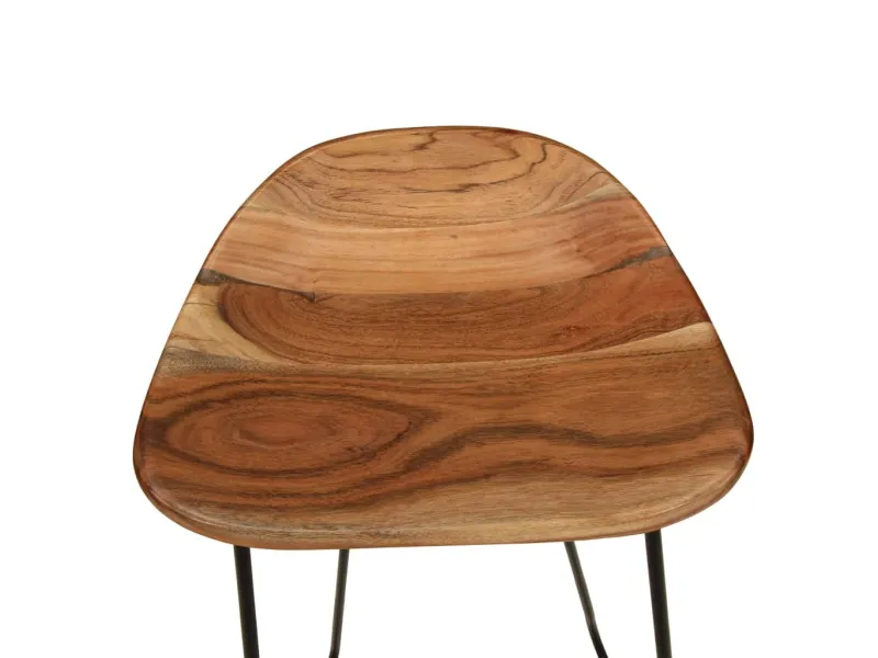Tabourets de bar lot de 2 bois d'acacia massif