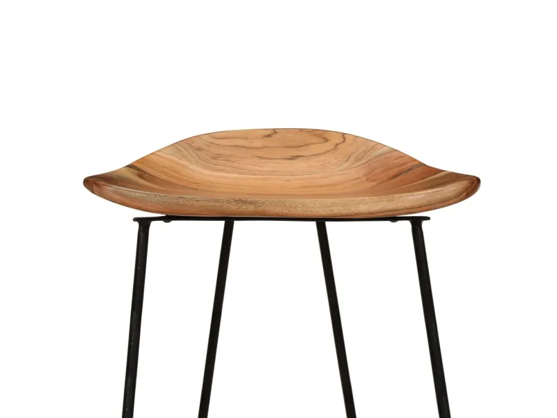 Tabourets de bar lot de 2 bois d'acacia massif