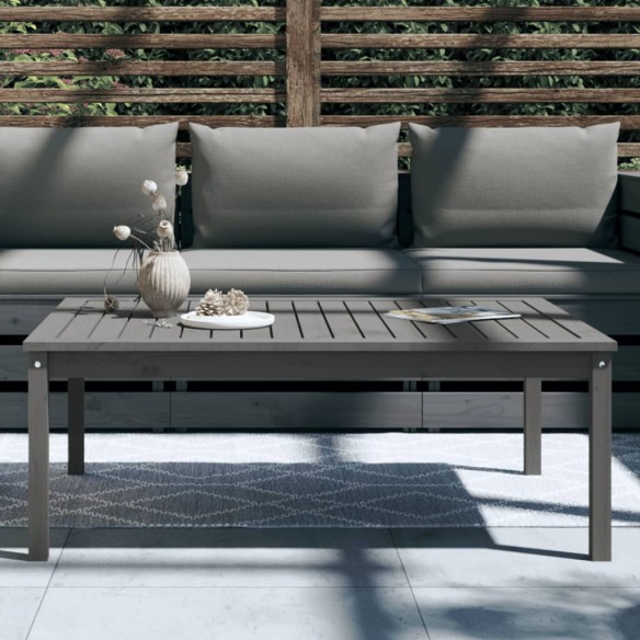 Table de jardin gris 121x82,5x45 cm bois massif de pin